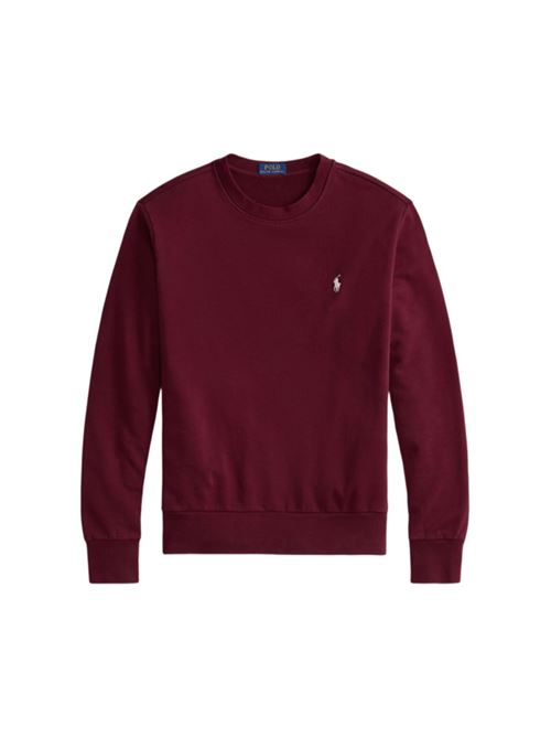 Felpa da uomo girocollo, color vino POLO RALPH LAUREN | 710916689032